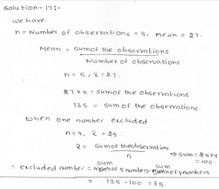 RD Sharma class 7 solutions 23.Data Handling-II (central values) Ex-23.1 Q 17