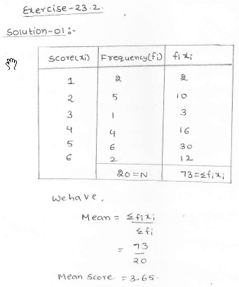 RD Sharma class 7 solutions 23.Data Handling-II (central values) Ex-23.2 Q 1.
