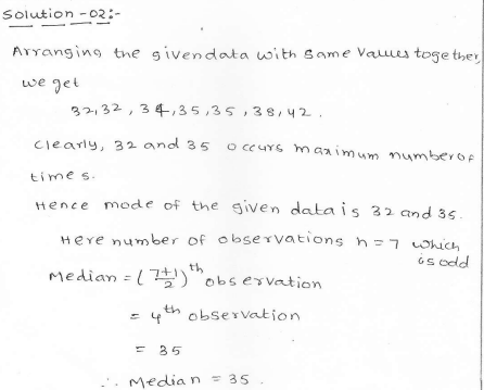 RD Sharma class 7 solutions 23.Data Handling-II (central values) Ex-23.4 Q 2