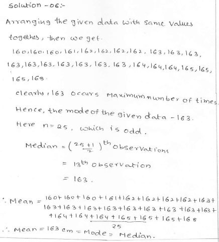 RD Sharma class 7 solutions 23.Data Handling-II (central values) Ex-23.4 Q 6