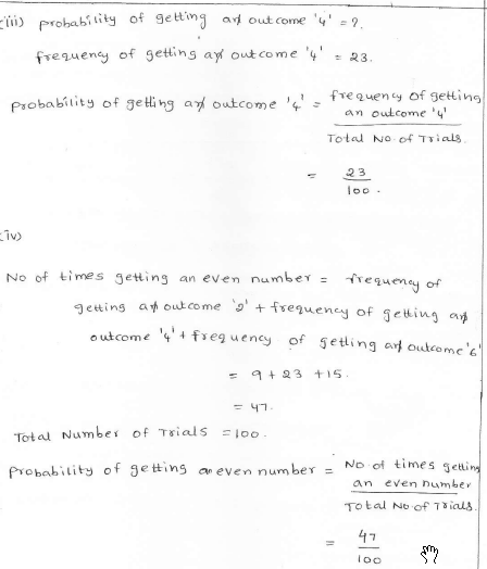 RD Sharma class 7 solutions 25.Data Handling-IV (probabilirty) Ex-25.1 Q 2 ii
