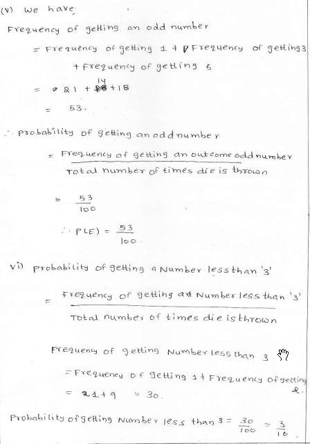 RD Sharma class 7 solutions 25.Data Handling-IV (probabilirty) Ex-25.1 Q 2 iii