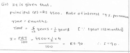 Rd sharma class 7 solutions 13.Simple interest Exercise-13.1 Q 1 ii
