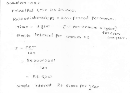 Rd sharma class 7 solutions 13.Simple interest Exercise-13.1 Q 5