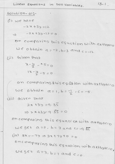 RD Sharma Class 9 Solutions Chapter 13 Linear Equations in Two Variables 1
