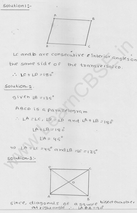 RD Sharma Class 9 Solutions Chapter 14 Quadrilaterals Ex 14.3 1