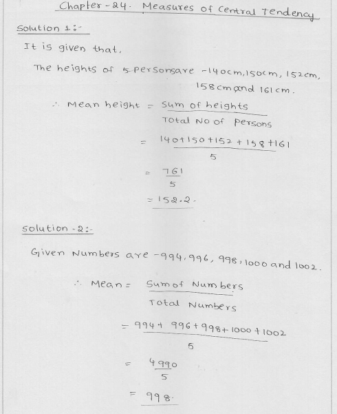 RD Sharma Class 9 Solutions Chapter 24 Measures of central tendency Ex 24.1 1