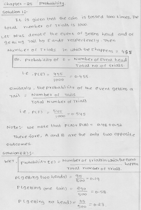 RD Sharma Class 9 Solutions Chapter 25 Probability 1