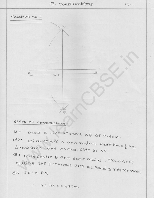 RD Sharma Class 9 solutions Chapter 17 Constructions Ex 17.1 Q 1