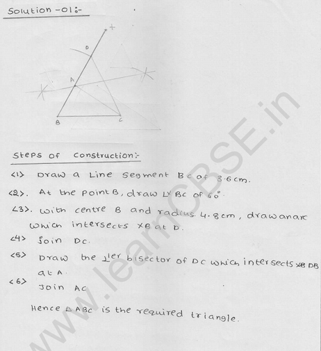 RD Sharma Class 9 solutions Chapter 17 Constructions Ex 17.3 Q 1