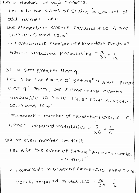 RD Sharma class 8 Solutions Chapter 26 Data Handling-IV Probability Ex 26.1 Q 3 i