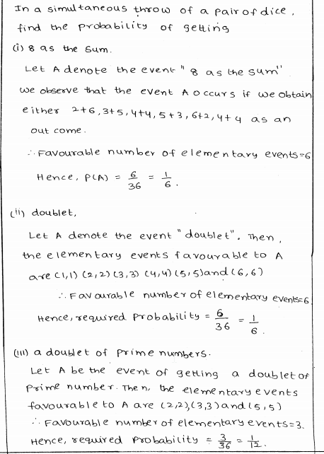 RD Sharma class 8 Solutions Chapter 26 Data Handling-IV Probability Ex 26.1 Q 3