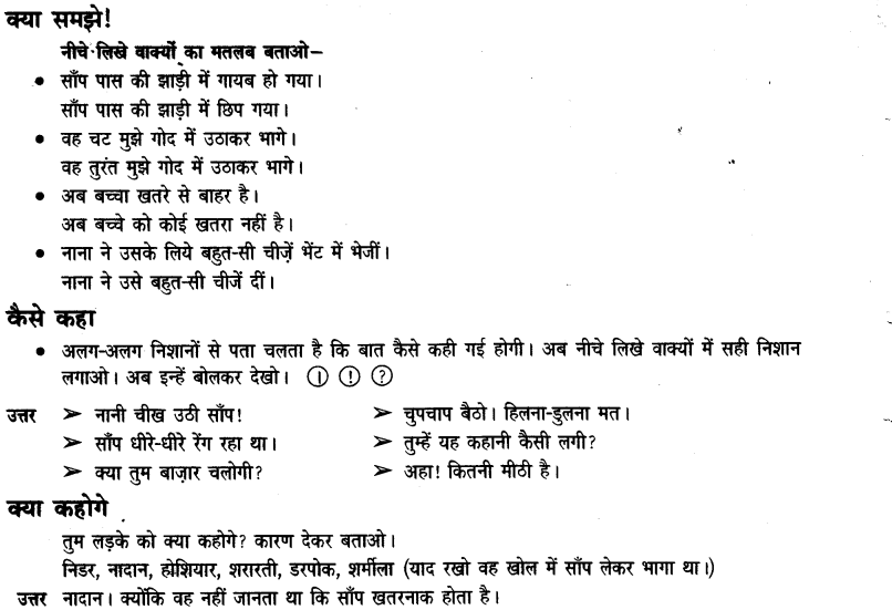 NCERT Solutions for Class 3 Hindi Chapter-12 जब मुझको सॉप ने काटा 4