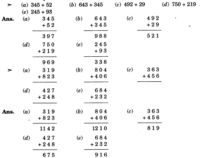 NCERT Solutions for Class 3 Mathematics Chapter-3 Give and Take Practice 1