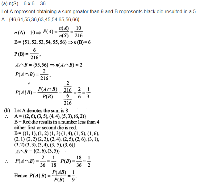 Class 12 Maths NCERT Solutions Chapter 13 Probability Ex 13.1 Q 10