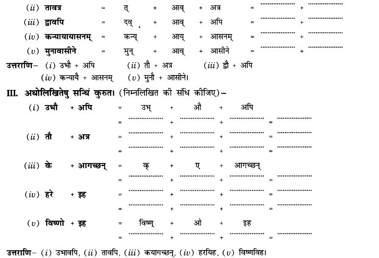 NCERT Solutions for Class 10th Sanskrit Chapter 1 सन्धि 5