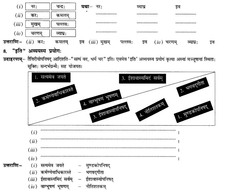 NCERT Solutions for Class 10th Sanskrit Chapter 2 अव्ययानि 12