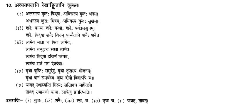NCERT Solutions for Class 10th Sanskrit Chapter 2 अव्ययानि 14