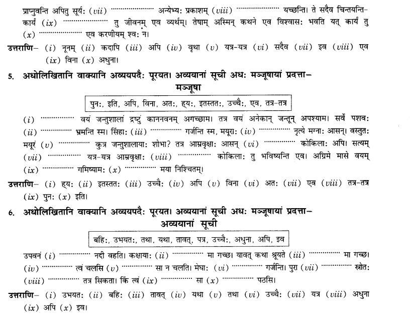 NCERT Solutions for Class 10th Sanskrit Chapter 2 अव्ययानि 22