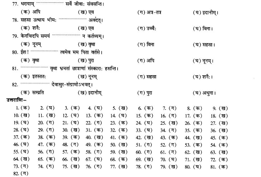 NCERT Solutions for Class 10th Sanskrit Chapter 2 अव्ययानि 34