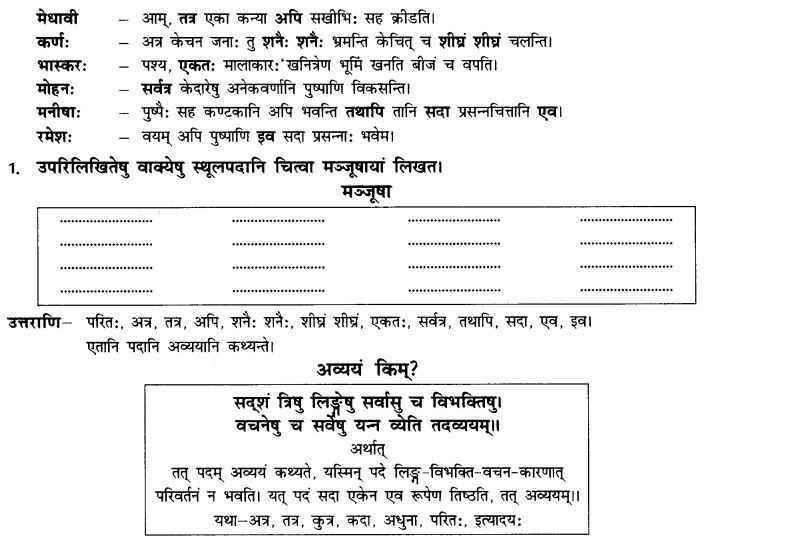 NCERT Solutions for Class 10th Sanskrit Chapter 2 अव्ययानि 4