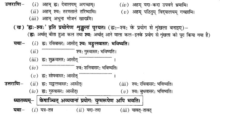 NCERT Solutions for Class 10th Sanskrit Chapter 2 अव्ययानि 8
