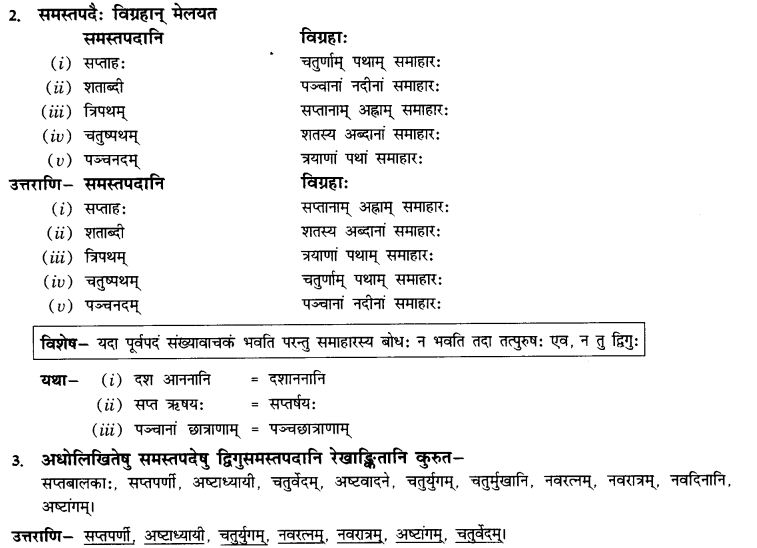 NCERT Solutions for Class 10th Sanskrit Chapter 3 Samasah 17