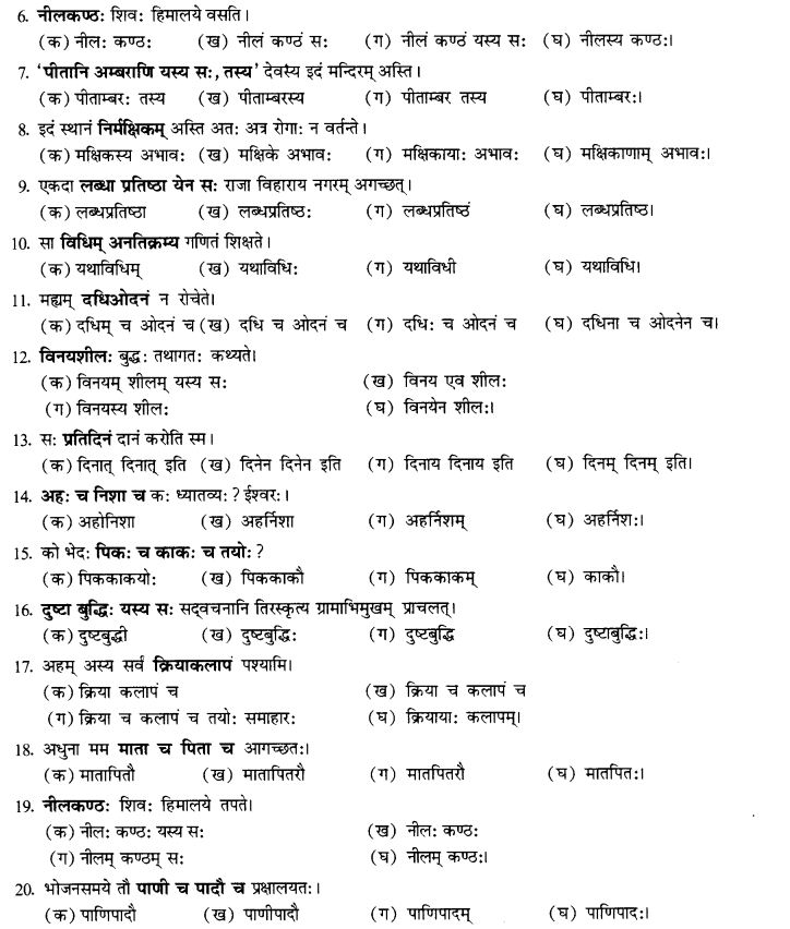 NCERT Solutions for Class 10th Sanskrit Chapter 3 Samasah 40