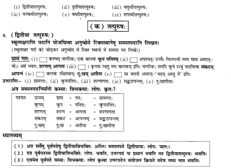 NCERT Solutions for Class 10th Sanskrit Chapter 3 Samasah 5