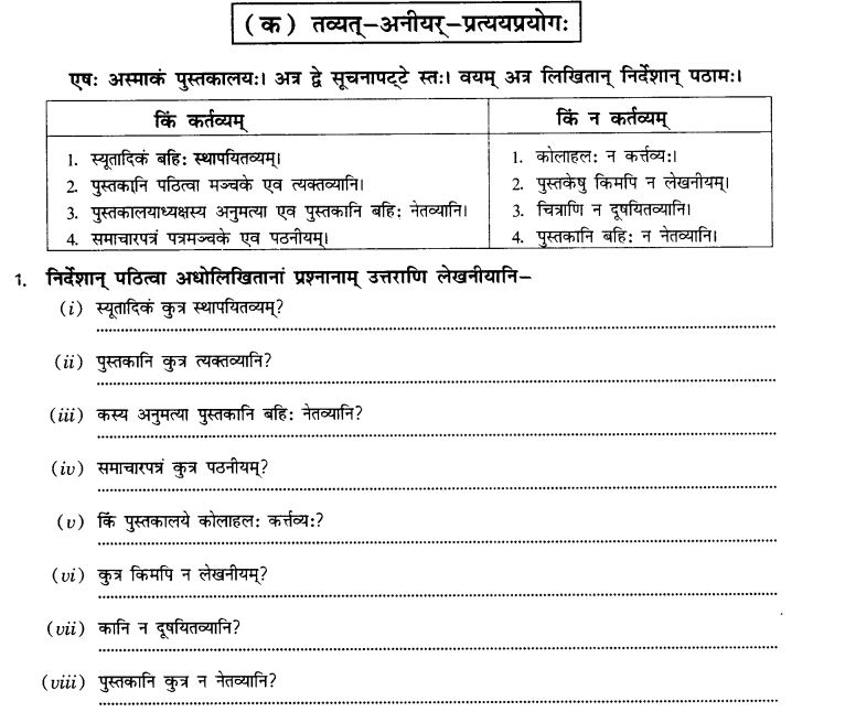 NCERT Solutions for Class 10th Sanskrit Chapter 4 Pratyayah 1