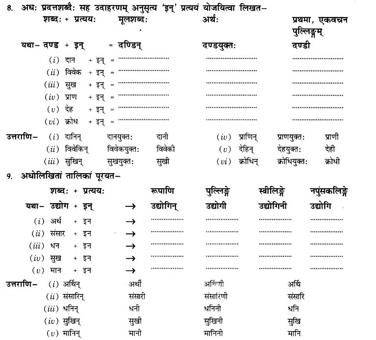 NCERT Solutions for Class 10th Sanskrit Chapter 4 Pratyayah 22