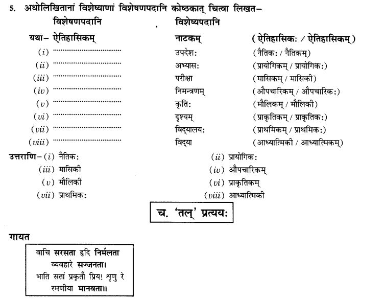 NCERT Solutions for Class 10th Sanskrit Chapter 4 Pratyayah 30
