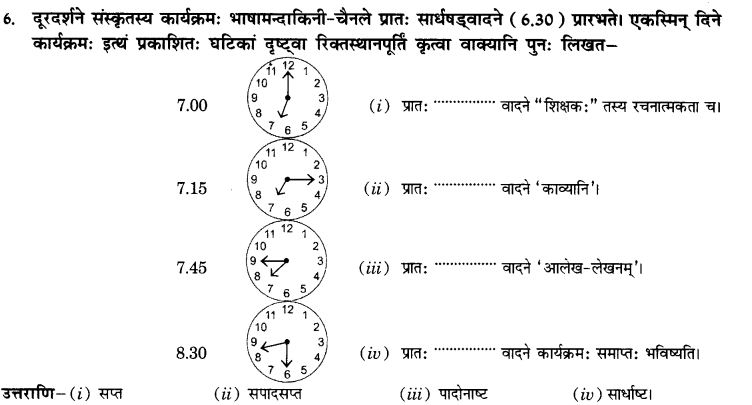 NCERT Solutions for Class 10th Sanskrit Chapter 6 Kaha Samayaha 12