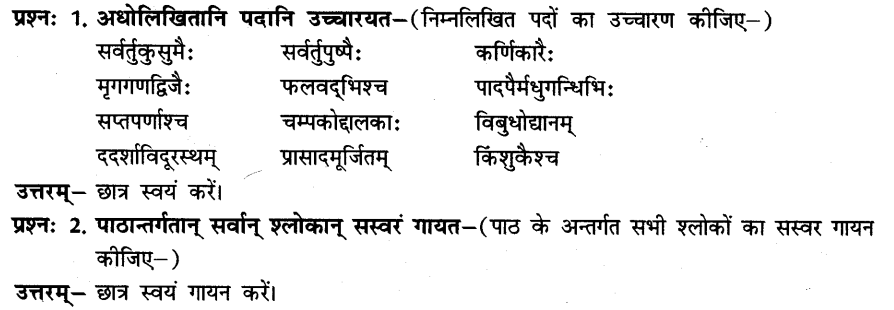 NCERT Solutions for Class 8th Sanskrit Chapter 10 अशोकवनिका 1