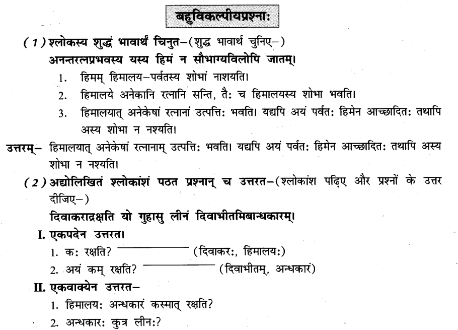 NCERT Solutions for Class 8th Sanskrit Chapter 13 हिमालयः 9