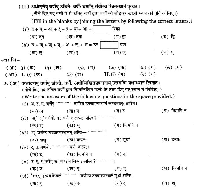 NCERT Solutions for Class 9th Sanskrit Chapter 1 संस्कृतवर्णमाला उच्चारणस्थानानि च 15