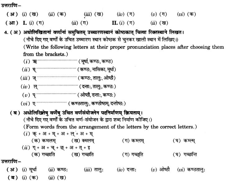 NCERT Solutions for Class 9th Sanskrit Chapter 1 संस्कृतवर्णमाला उच्चारणस्थानानि च 17
