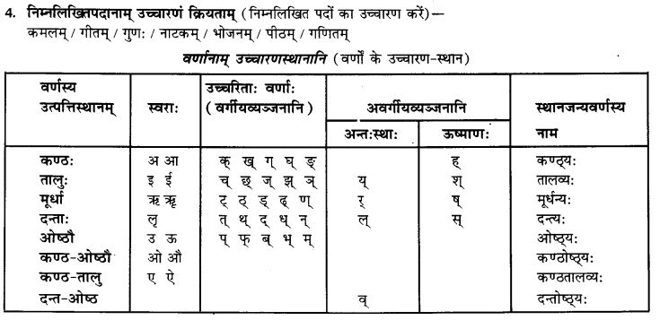 NCERT Solutions for Class 9th Sanskrit Chapter 1 संस्कृतवर्णमाला उच्चारणस्थानानि च 8