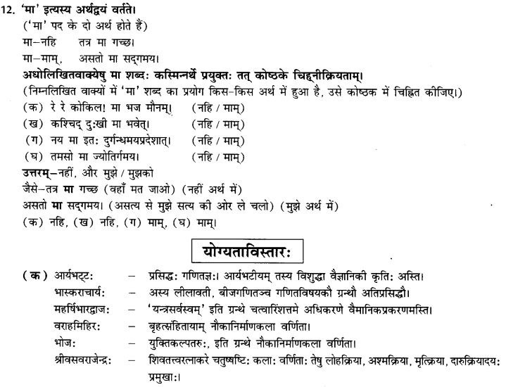NCERT Solutions for Class 9th Sanskrit Chapter 13 Bharatiyam Vignanam 24