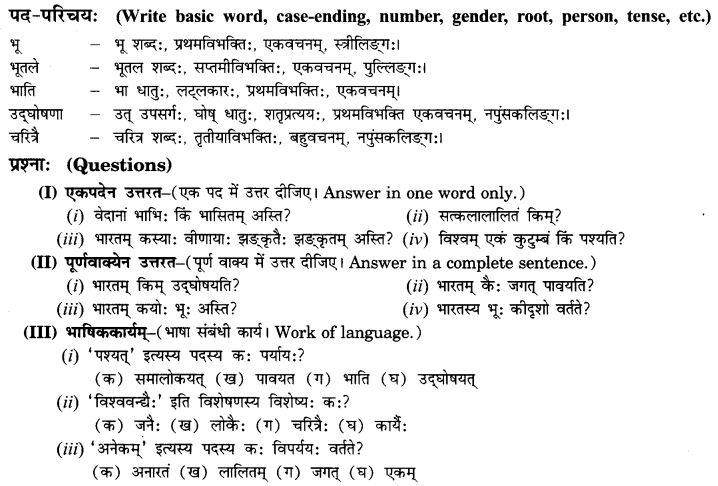 NCERT Solutions for Class 9th Sanskrit Chapter 14 Bharatenaasti Me Jivanam Jivanam 10