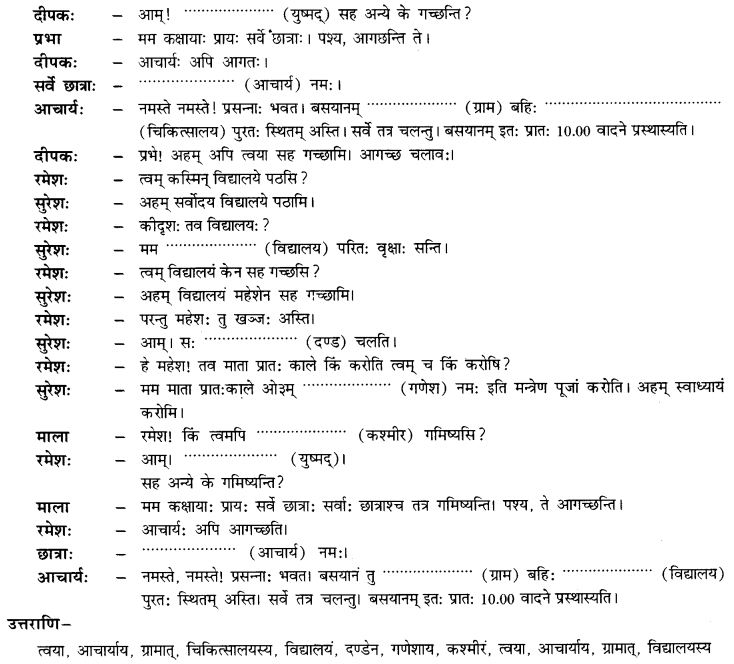 NCERT Solutions for Class 9th Sanskrit Chapter 16 Adhikarana Karak Proyogah 13