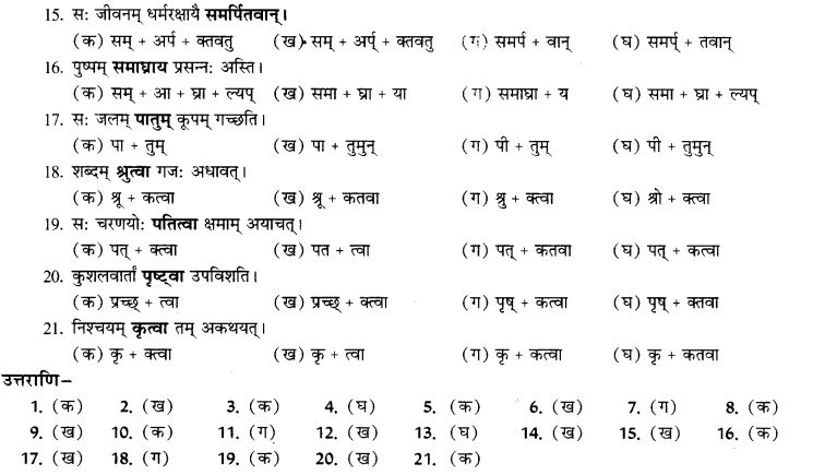 NCERT Solutions for Class 9th Sanskrit Chapter 17 Tumun Katvaa Layapa Pratyayanam Prayogah 13