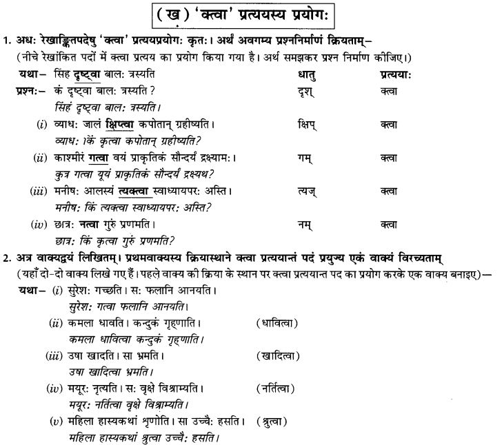 NCERT Solutions for Class 9th Sanskrit Chapter 17 Tumun Katvaa Layapa Pratyayanam Prayogah 3