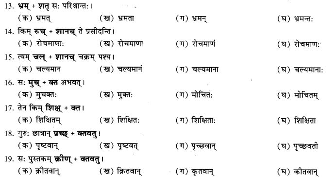 NCERT Solutions for Class 9th Sanskrit Chapter 19 Shatr Shanach Pratyayoh Prayogah 10