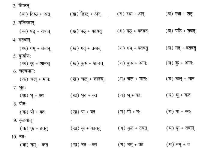NCERT Solutions for Class 9th Sanskrit Chapter 19 Shatr Shanach Pratyayoh Prayogah 13