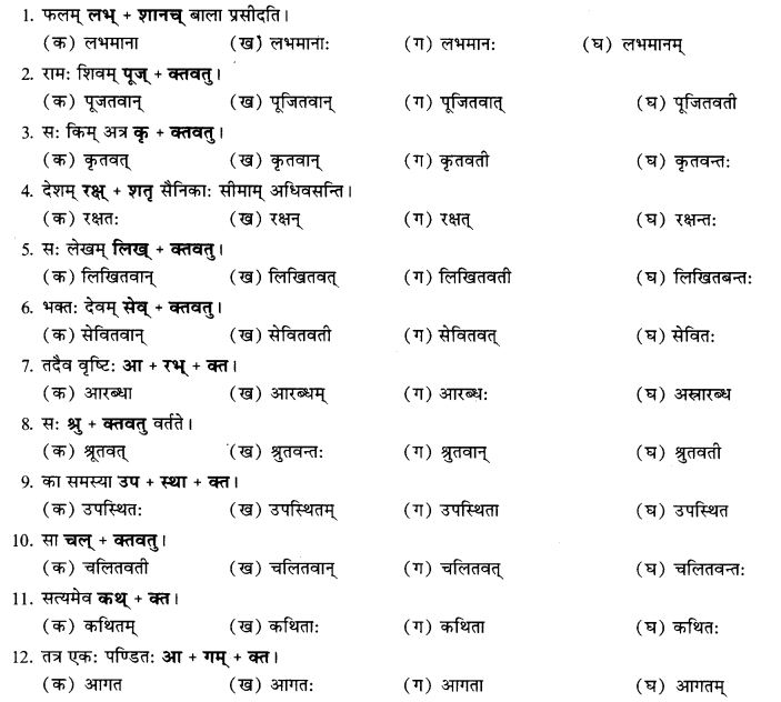 NCERT Solutions for Class 9th Sanskrit Chapter 19 Shatr Shanach Pratyayoh Prayogah 9