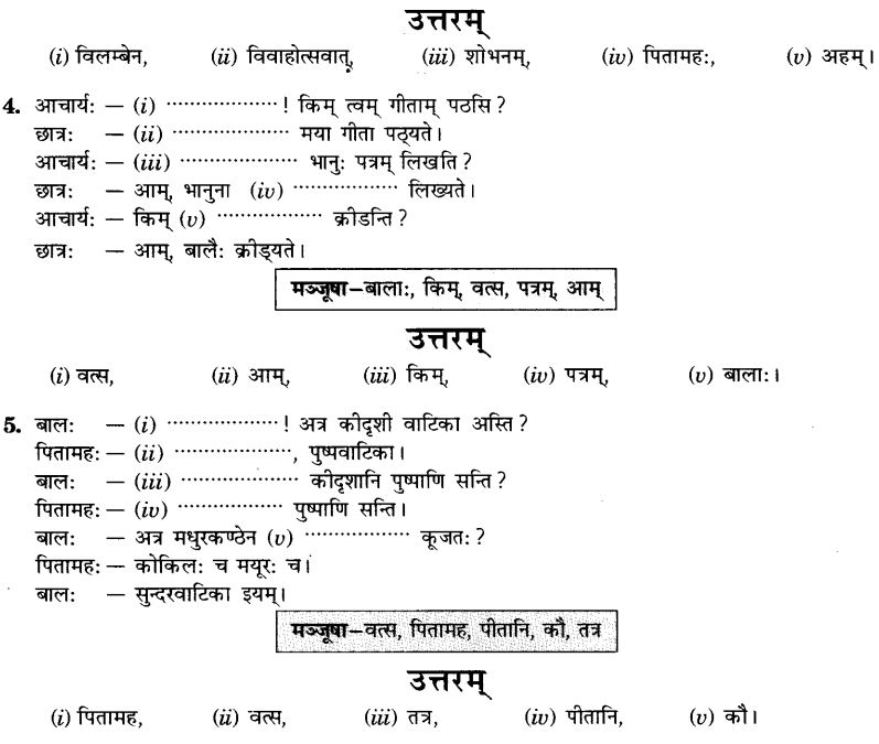 NCERT Solutions for Class 9th Sanskrit Chapter 2 सङ्केताधारितः वार्तालापः 3