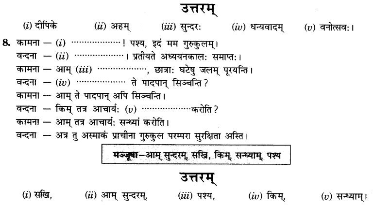 NCERT Solutions for Class 9th Sanskrit Chapter 2 सङ्केताधारितः वार्तालापः 5
