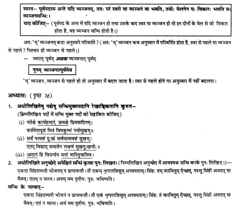 NCERT Solutions for Class 9th Sanskrit Chapter 3 Vyajtrnasandhihi 2