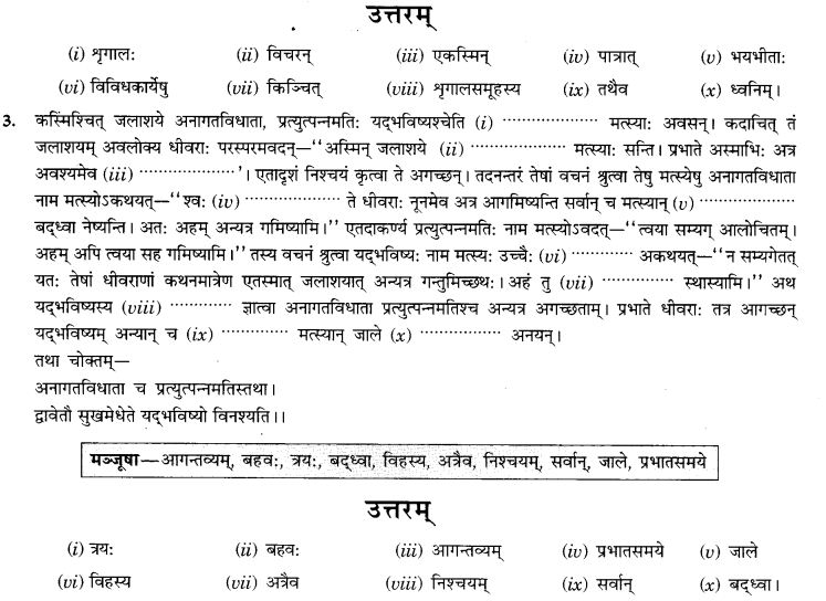 NCERT Solutions for Class 9th Sanskrit Chapter 3 सङ्केताधारितः लघुकथाः 3